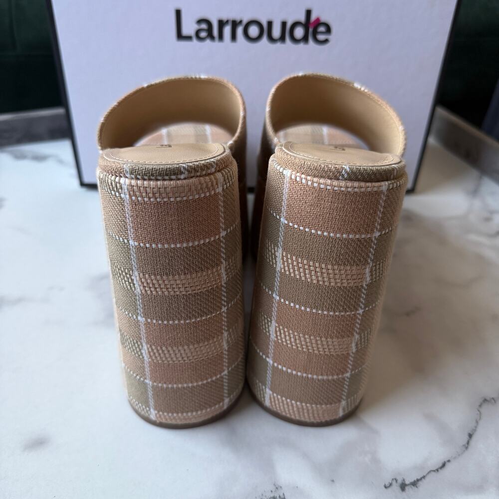 NEW Larroude Wanda Plaid Chunky Platform Mule Size 8.5 - Picture 7 of 9